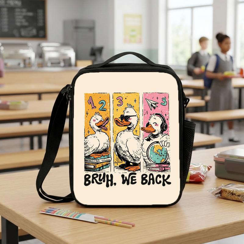 Bruh We Back Goose Lunch Bag - Funny Back To School Kids Lunch Box Bag