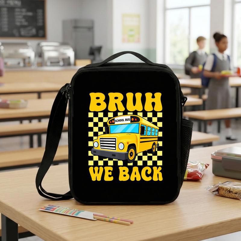 Bruh We Back School Bus Lunch Bag - Funny Back To School Kids Lunch Box Bag Bruh We Back School Bus Lunch Bag - Funny Back To School Kids Lunch Box Bag