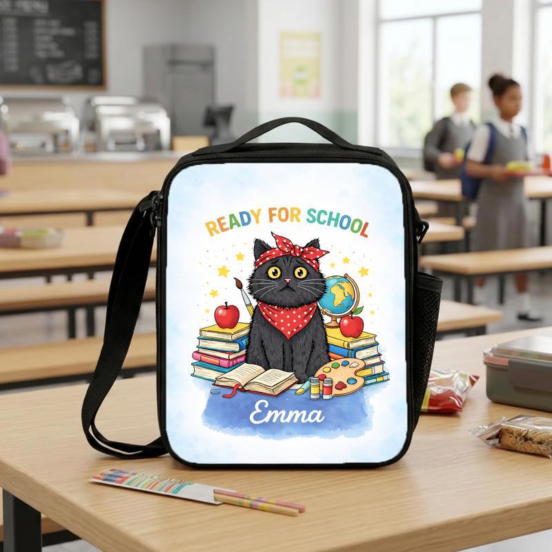 Cat Ready For School Lunch Box Bag