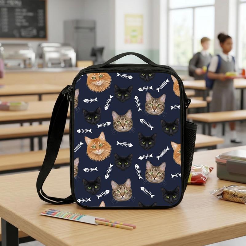 Cats & Fish Bones Lunch Box Bag