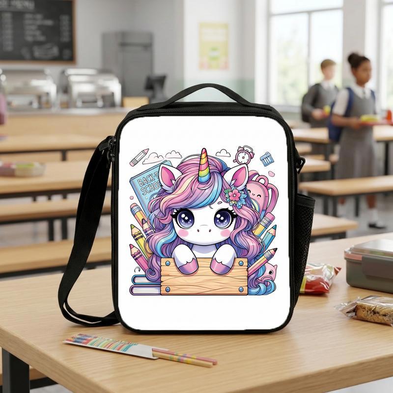 Colorful Unicorn Lunch Bag - Cute School Supplies Theme Lunch Box Bag Colorful Unicorn Lunch Bag - Cute School Supplies Theme Lunch Box Bag
