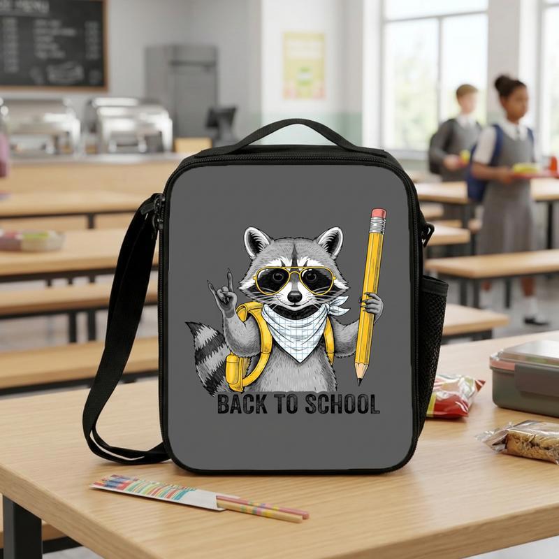 Cool Raccoon Lunch Bag Kids - Funny Back To School Boys Lunch Box Bag