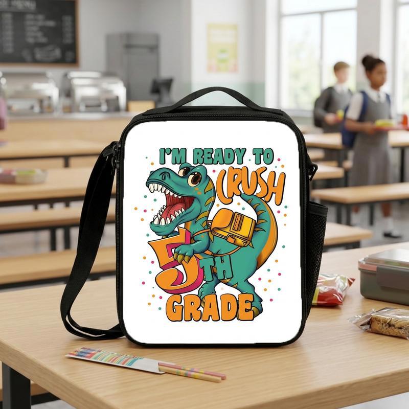 Crush 5th Grade Dino Custom Lunch Bag - Back To School Kids Lunch Box Bag Crush 5th Grade Dino Custom Lunch Bag - Back To School Kids Lunch Box Bag