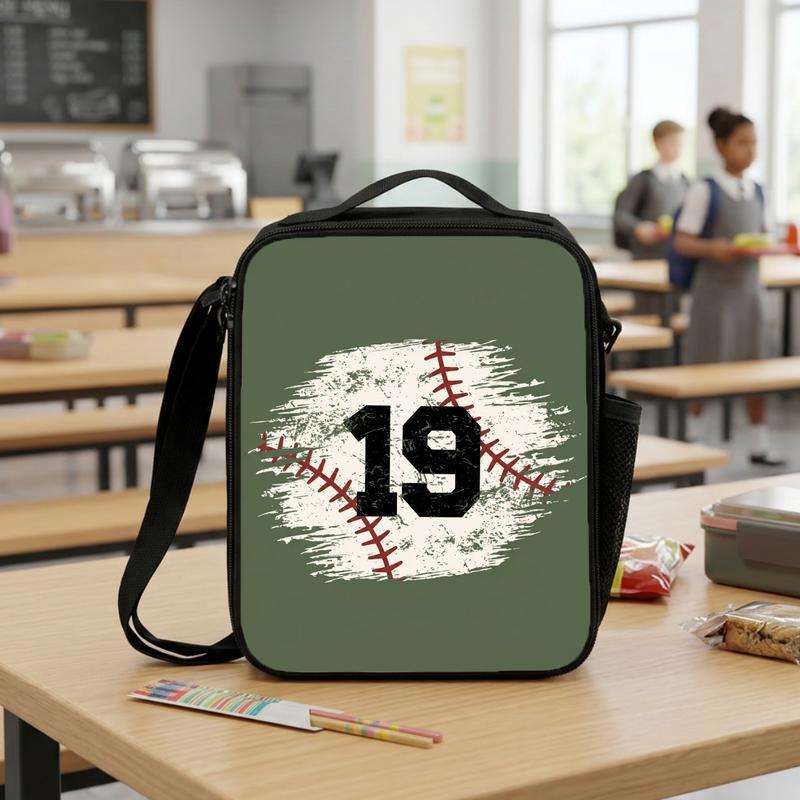 Custom Baseball Number Lunch Bag - Back To School Sports Kids Lunch Box Bag Custom Baseball Number Lunch Bag - Back To School Sports Kids Lunch Box Bag