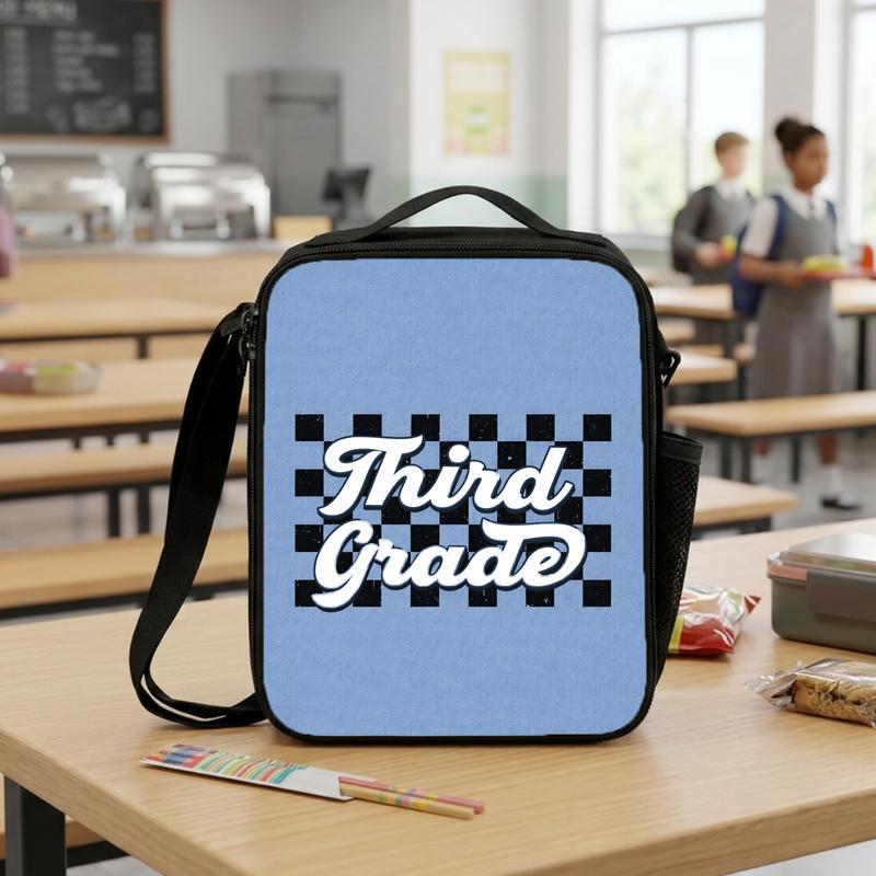 Custom Grade Checkered Lunch Bag - Cool Back To School Look Lunch Box Bag