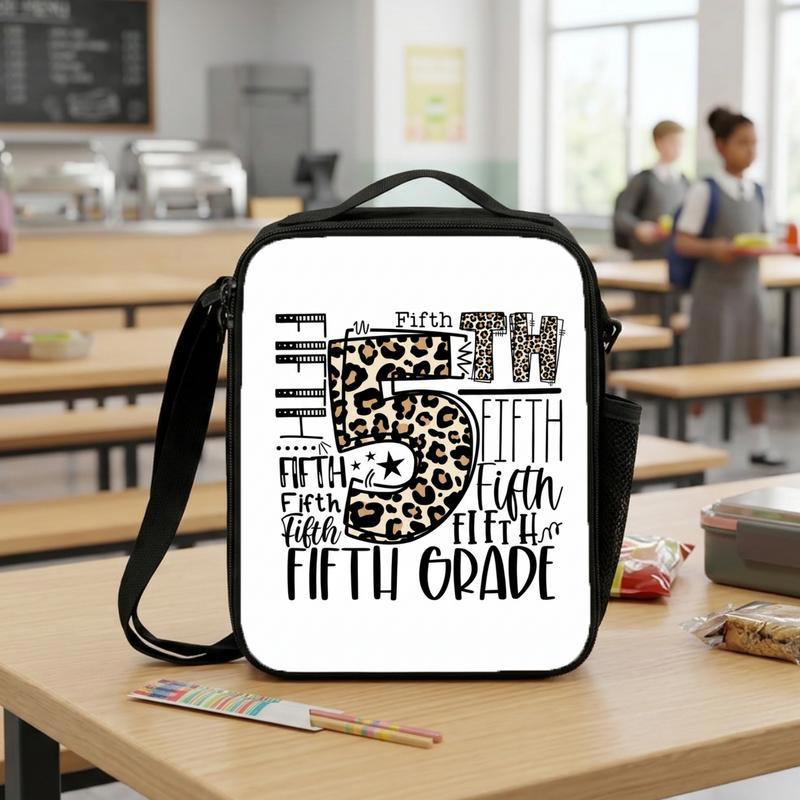 Custom Grade Lunch Bag - Elementary School Leopard Print Style Lunch Box Bag Custom Grade Lunch Bag - Elementary School Leopard Print Style Lunch Box Bag