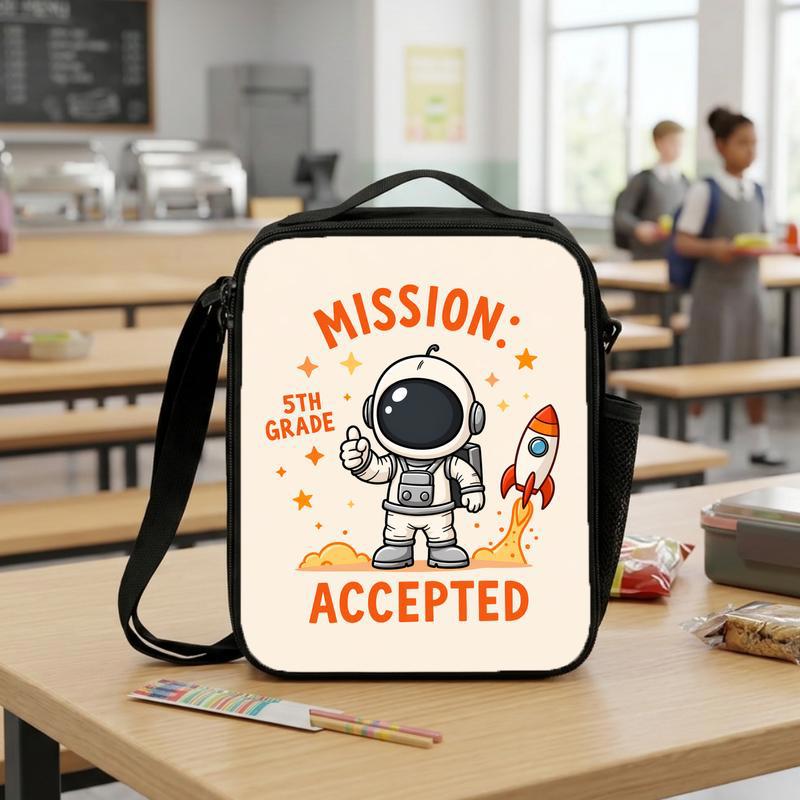 Custom Grade Lunch Bag Kids - Mission Accepted Astronaut Theme Lunch Box Bag