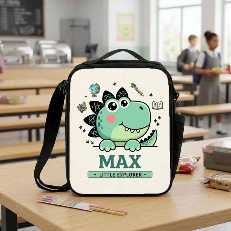 Custom Little Explorer Dino Lunch Bag - School Adventure Kids Lunch Box Bag Custom Little Explorer Dino Lunch Bag - School Adventure Kids Lunch Box Bag