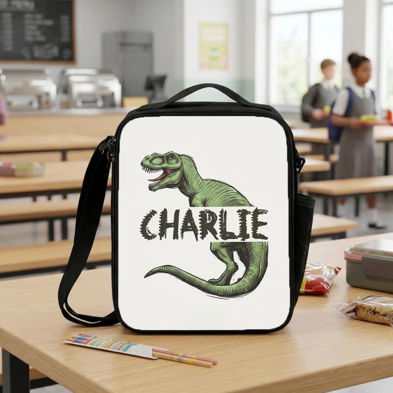Custom Name T-Rex Lunch Bag - Cool Boys Back To School Lunch Box Bag Custom Name T-Rex Lunch Bag - Cool Boys Back To School Lunch Box Bag