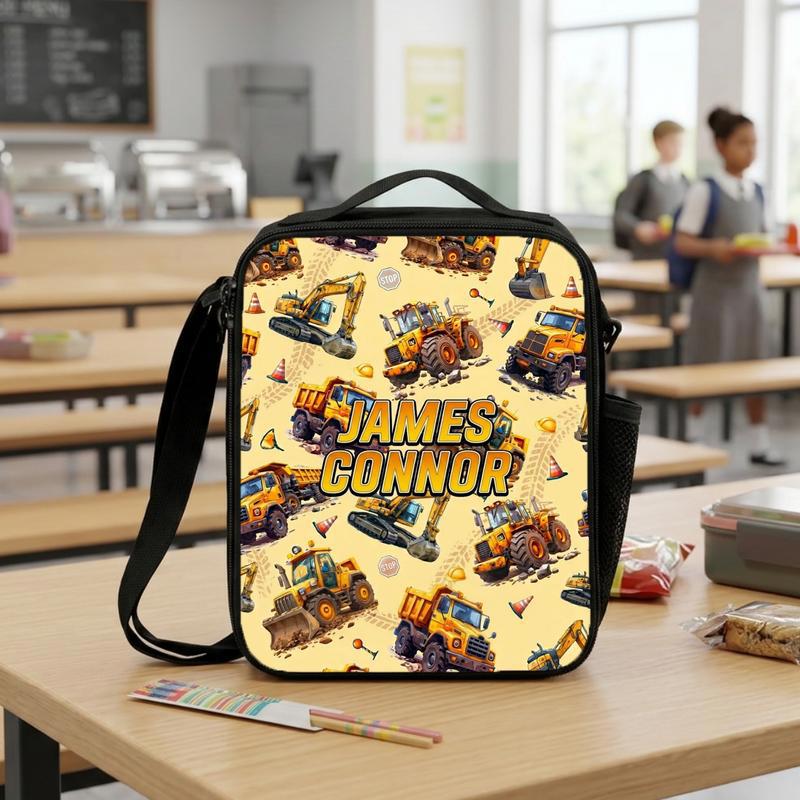 Custom Name Truck Lunch Bag For Boys - Cool Back To School Lunch Box Bag Custom Name Truck Lunch Bag For Boys - Cool Back To School Lunch Box Bag