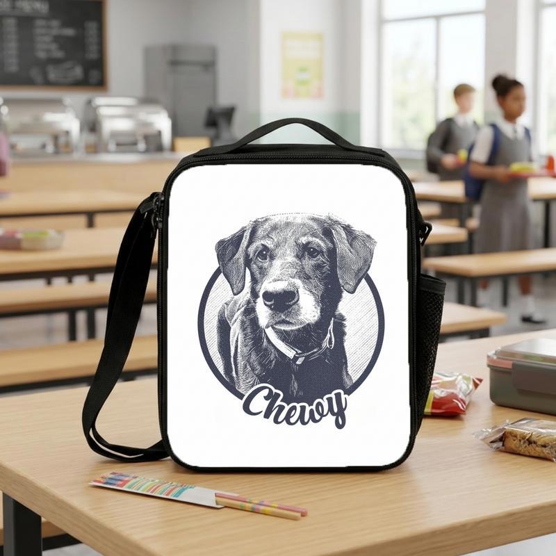 Custom Pet Portrait T-Shirt_ Personalized Dog Cat Photo Keepsake Tee Memorial Gift For Pet Lover Lunch Box Bag Custom Pet Portrait T-Shirt_ Personalized Dog Cat Photo Keepsake Tee Memorial Gift For Pet Lover Lunch Box Bag