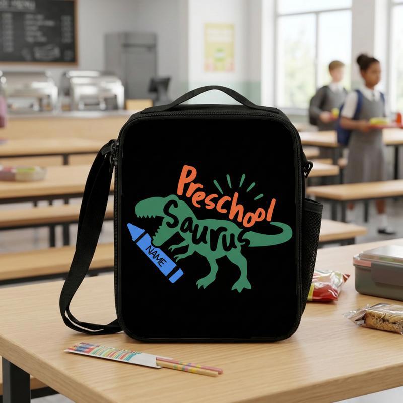 Custom Preschool Saurus Dino Lunch Bag - First Day Of School Lunch Box Bag
