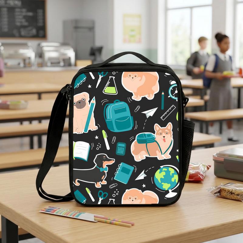 Cute Back To School With Dog For Children Lunch Box Bag Cute Back To School With Dog For Children Lunch Box Bag