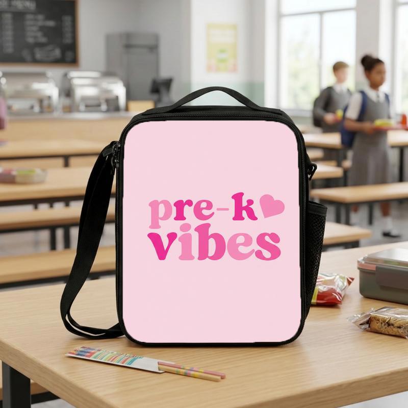 Cute Pre-K Vibes Lunch Bag - First Day School Kids Lunch Box Bag