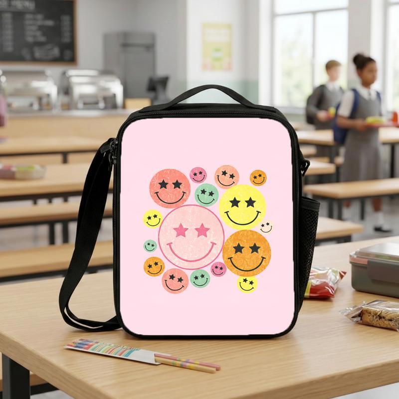 Cute Smiley Lunch Bag For Girls - Fun Back To School Lunch Box Bag