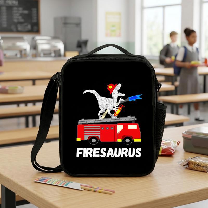 Dinosaur Fire Truck Lunch Bag - Firesaurus Kids Back To School Lunch Box Bag Dinosaur Fire Truck Lunch Bag - Firesaurus Kids Back To School Lunch Box Bag