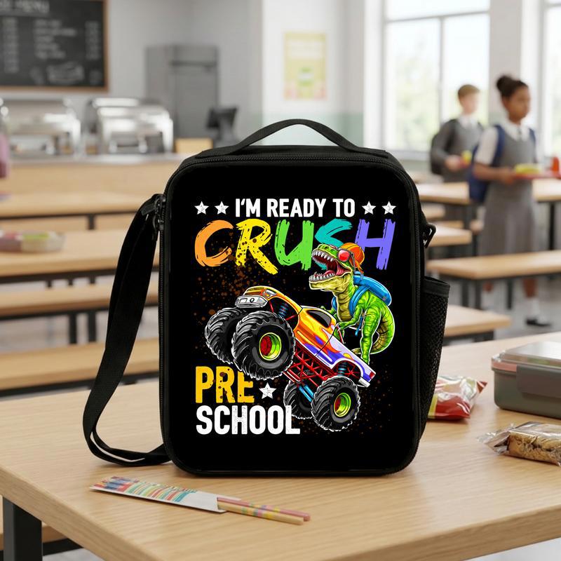 Dinosaur Monster Truck Lunch Bag For Kids - Back To School Fun Lunch Box Bag Dinosaur Monster Truck Lunch Bag For Kids - Back To School Fun Lunch Box Bag