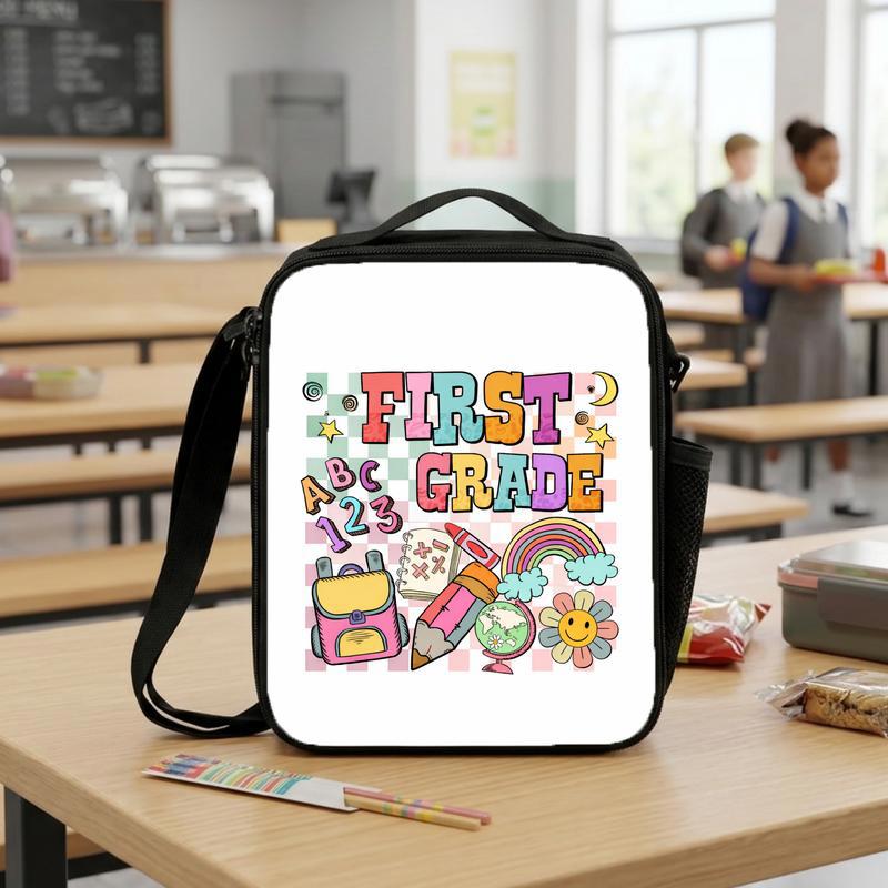Elementary School Custom Grade Lunch Bag - ABC Rainbow Fun Lunch Box Bag Elementary School Custom Grade Lunch Bag - ABC Rainbow Fun Lunch Box Bag