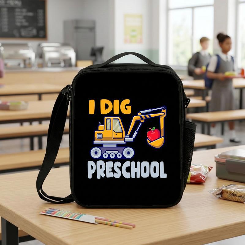 Excavator Kids Lunch Bag - I Dig Preschool Back To School Lunch Box Bag Excavator Kids Lunch Bag - I Dig Preschool Back To School Lunch Box Bag