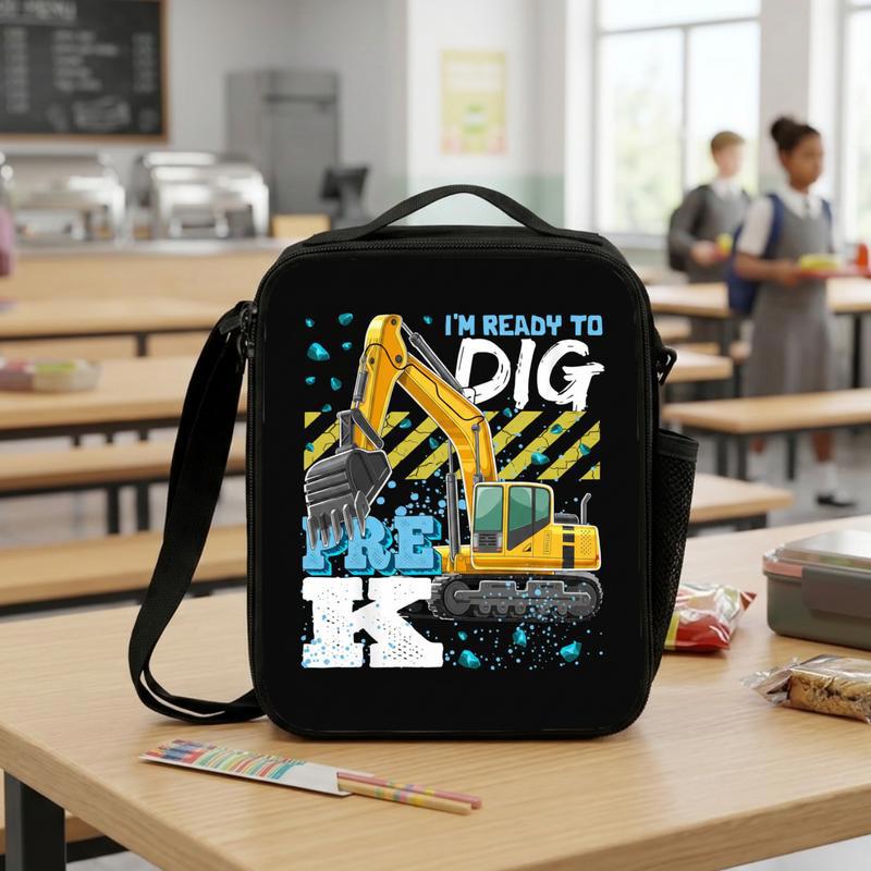 Excavator Lunch Bag For Kids - Ready To Dig Pre-K Gift Lunch Box Bag Excavator Lunch Bag For Kids - Ready To Dig Pre-K Gift Lunch Box Bag