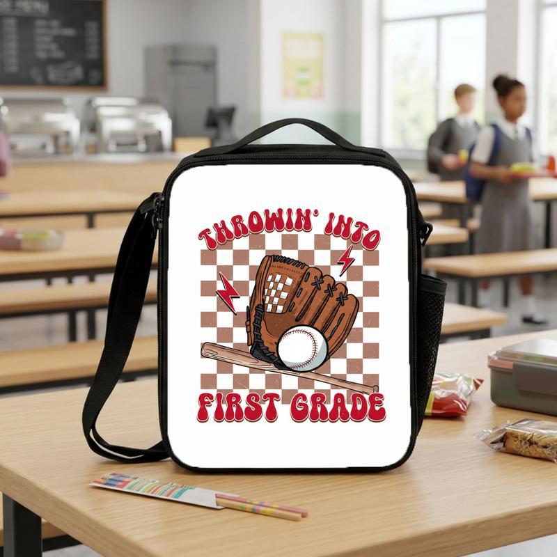 First Grade Baseball Lunch Bag - Back To School Retro Kids Lunch Box Bag First Grade Baseball Lunch Bag - Back To School Retro Kids Lunch Box Bag