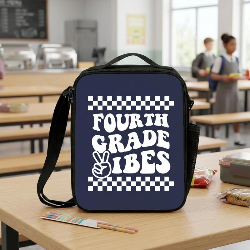 Fourth Grade Vibes Checkerboard Lunch Bag - Cool Kids School Style Lunch Box Bag Fourth Grade Vibes Checkerboard Lunch Bag - Cool Kids School Style Lunch Box Bag
