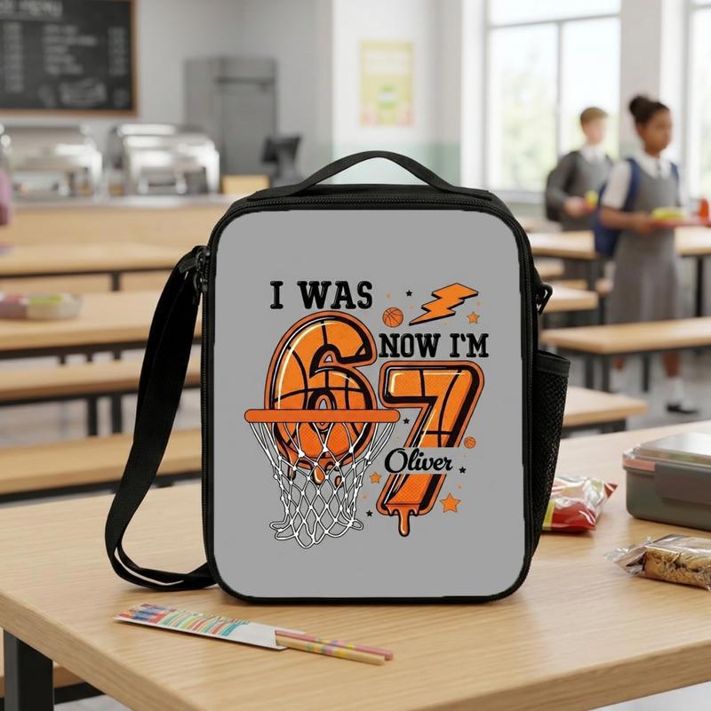 Funny Basketball Lunch Bag - Back To School Custom Name Lunch Box Bag