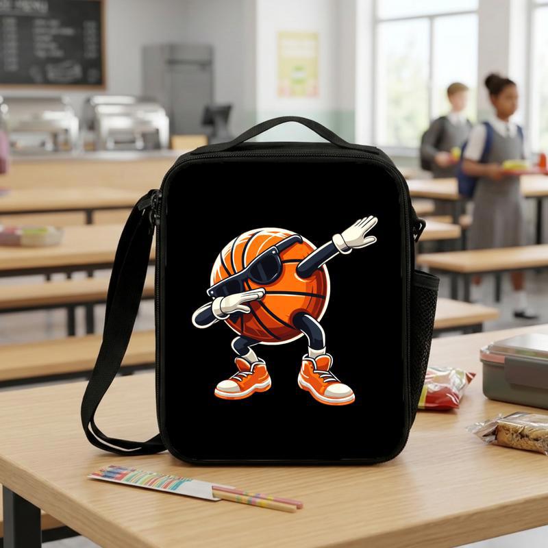 Funny Basketball Lunch Bag - Back To School Dabbing Ball Design Lunch Box Bag Funny Basketball Lunch Bag - Back To School Dabbing Ball Design Lunch Box Bag