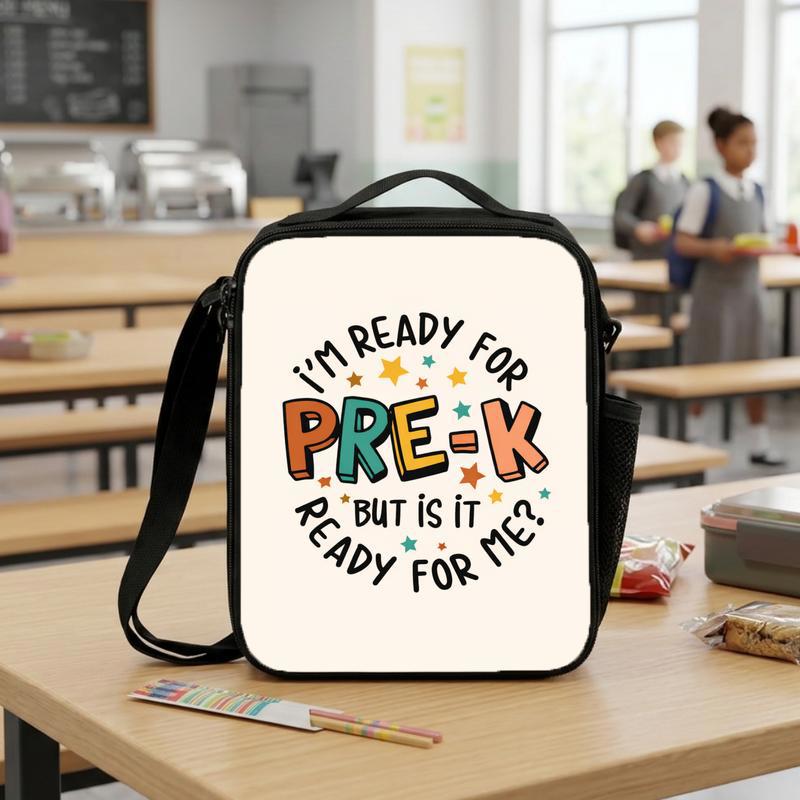 Funny Pre-K Lunch Bag - Ready For School Kids Lunch Box Bag Funny Pre-K Lunch Bag - Ready For School Kids Lunch Box Bag