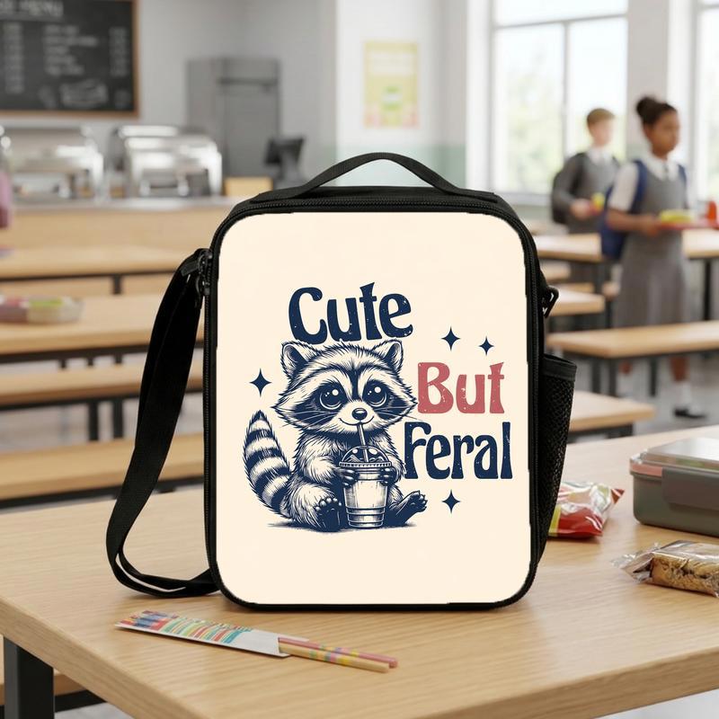Funny Raccoon School Lunch Bag - Cute But Reral Kids Gift Idea Lunch Box Bag