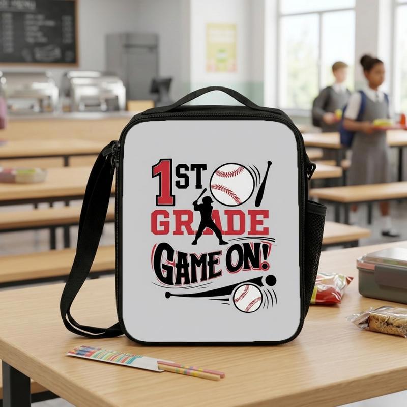 Game On Baseball Lunch Bag - Back To School First Grade Kids Lunch Box Bag Game On Baseball Lunch Bag - Back To School First Grade Kids Lunch Box Bag