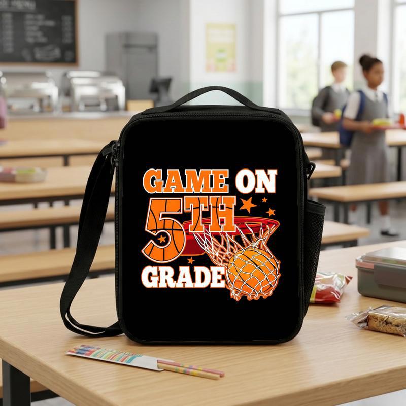 Game On Basketball Lunch Bag - Back To School 5th Grade Kids Lunch Box Bag Game On Basketball Lunch Bag - Back To School 5th Grade Kids Lunch Box Bag