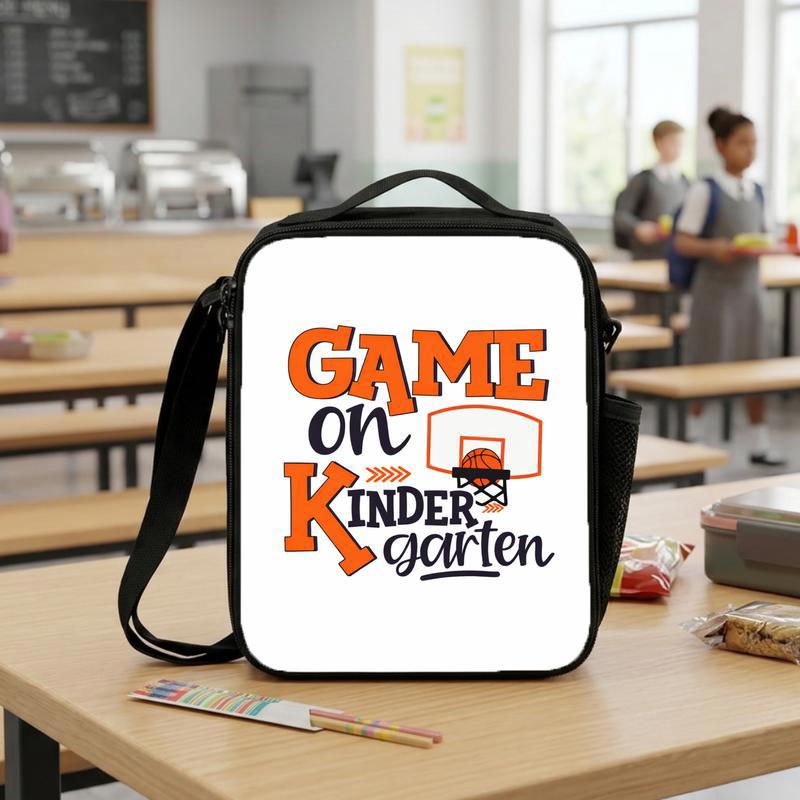 Game On Kindergarten Lunch Bag - Basketball Back To School Kid Lunch Box Bag Game On Kindergarten Lunch Bag - Basketball Back To School Kid Lunch Box Bag