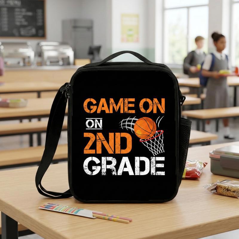 Game On 2nd Grade Lunch Bag - Basketball Back To School Fun Lunch Box Bag