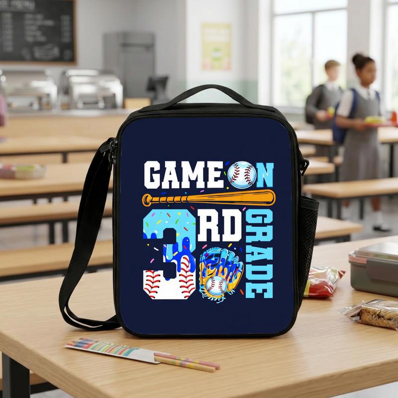 Game On 3rd Grade Lunch Bag - Cool Baseball Back To School Lunch Box Bag Game On 3rd Grade Lunch Bag - Cool Baseball Back To School Lunch Box Bag