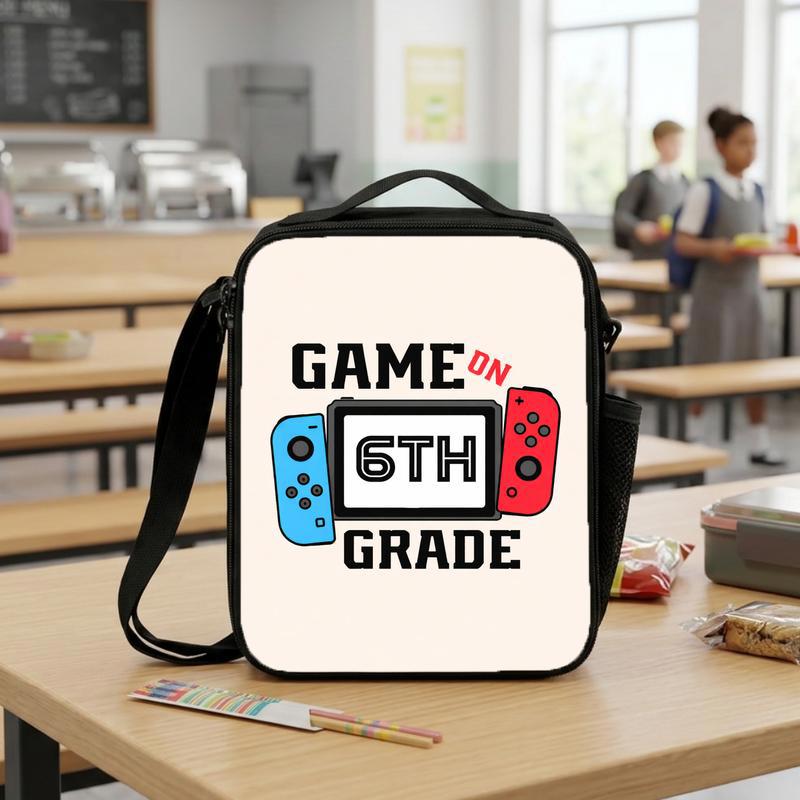 Game On 6th Grade Lunch Bag - Cool Gamer School Style Lunch Box Bag