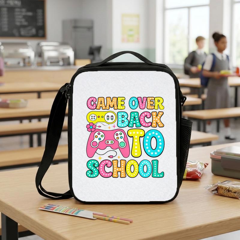 Game Over Back To School Lunch Bag - Cute Gamer Kids Style Lunch Box Bag Game Over Back To School Lunch Bag - Cute Gamer Kids Style Lunch Box Bag