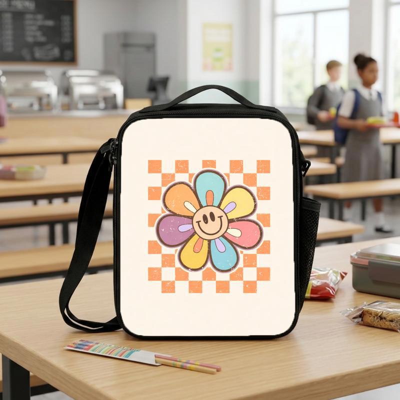 Happy Smiley Lunch Bag - Cute Kids Back To School Vibes Lunch Box Bag Happy Smiley Lunch Bag - Cute Kids Back To School Vibes Lunch Box Bag