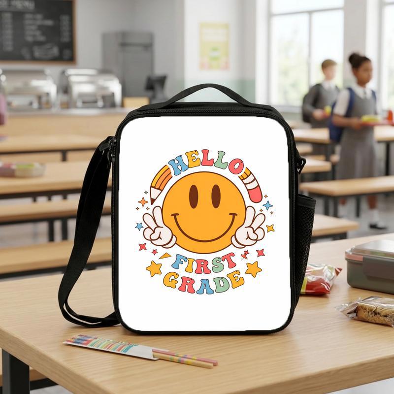 Hello First Grade Lunch Bag - Smiley Kids School Style Lunch Box Bag Hello First Grade Lunch Bag - Smiley Kids School Style Lunch Box Bag
