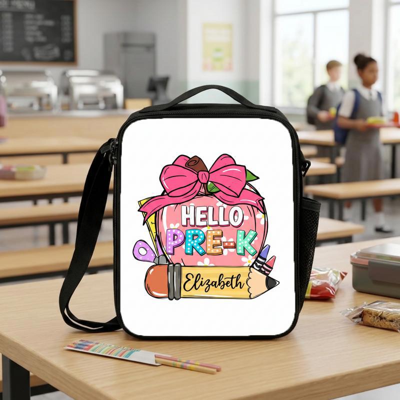 Hello Pre-K Lunch Bag - Custom Name Boys Girls School Lunch Box Bag Hello Pre-K Lunch Bag - Custom Name Boys Girls School Lunch Box Bag