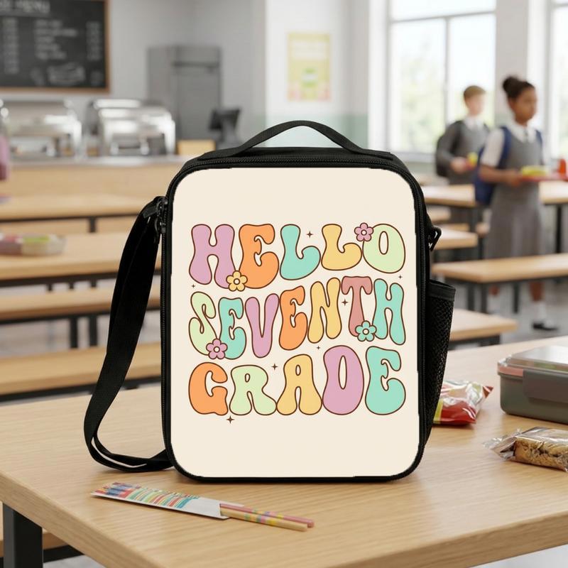 Hello 7th Grade Lunch Bag - Middle School Back To School Fun Lunch Box Bag