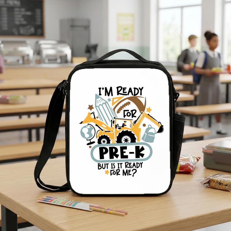 I'm Ready For Pre-K Lunch Bag For Kids - Funny Construction Theme Lunch Box Bag I'm Ready For Pre-K Lunch Bag For Kids - Funny Construction Theme Lunch Box Bag