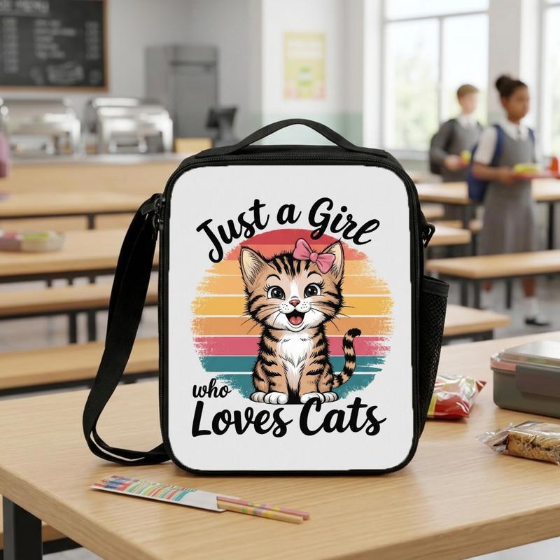 Just A Girl Who Loves Cats Lunch Box Bag