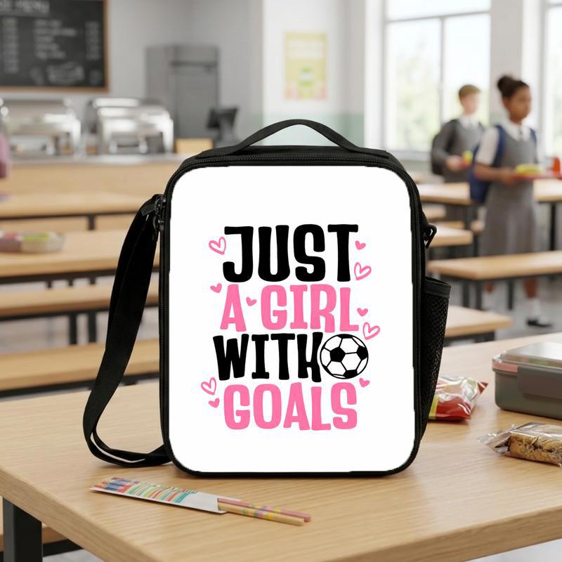 Just A Girl Who Loves Soccer Lunch Bag - Cute School Gift Lunch Box Bag Just A Girl Who Loves Soccer Lunch Bag - Cute School Gift Lunch Box Bag