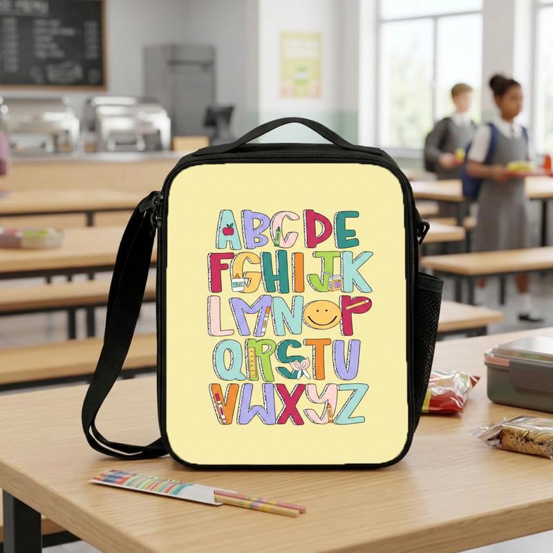 Kids Lunch Bag - Colorful ABC Alphabet Letters Design Lunch Box Bag Kids Lunch Bag - Colorful ABC Alphabet Letters Design Lunch Box Bag