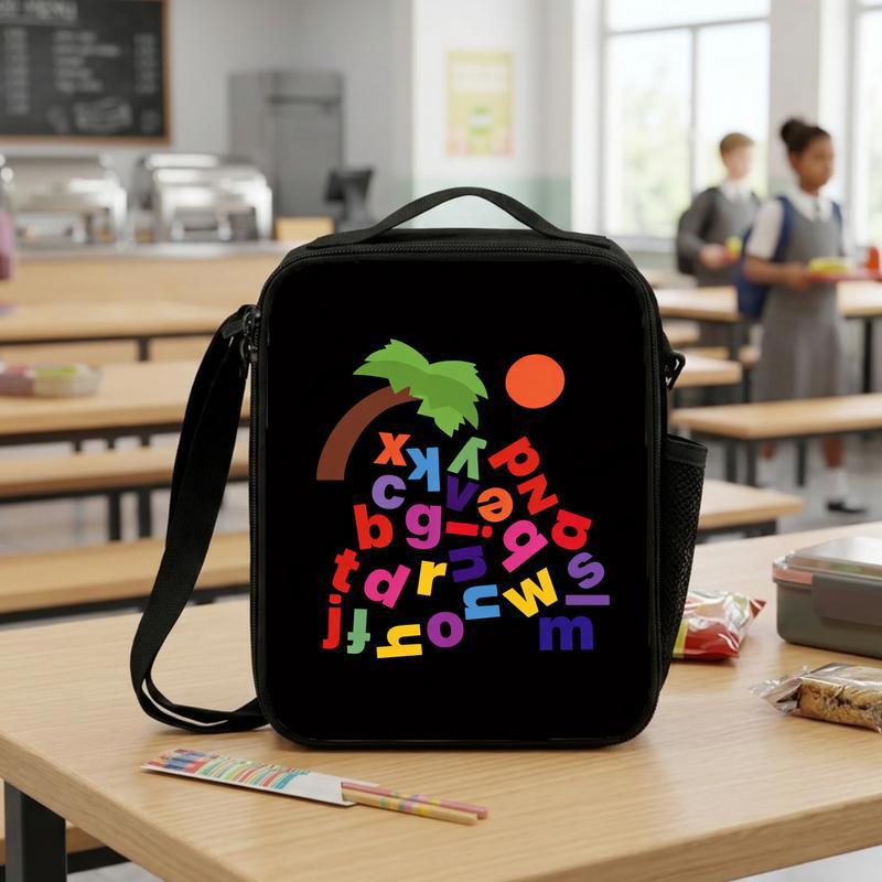 Kids Lunch Bag - Colorful Alphabet Letters Fun School Design Lunch Box Bag Kids Lunch Bag - Colorful Alphabet Letters Fun School Design Lunch Box Bag