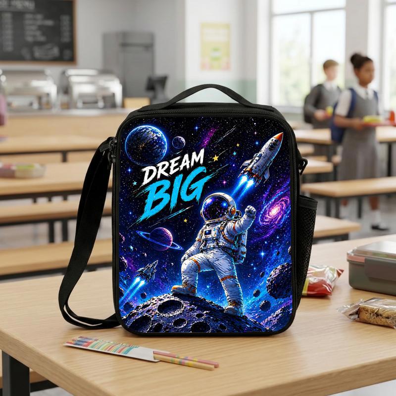 Kids Lunch Bag Dream Big Space - Astronaut Galaxy Design Lunch Box Bag Kids Lunch Bag Dream Big Space - Astronaut Galaxy Design Lunch Box Bag