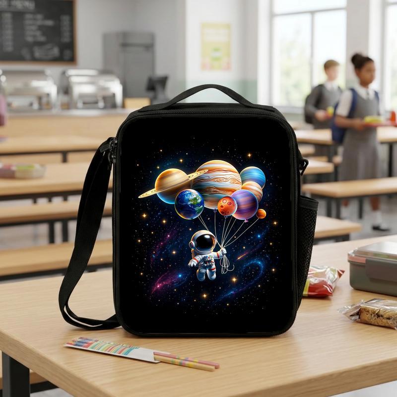 Kids Lunch Bag Space Theme - Astronaut Planet Galaxy Design Lunch Box Bag Kids Lunch Bag Space Theme - Astronaut Planet Galaxy Design Lunch Box Bag