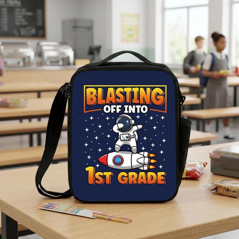 Kids Lunch Bag 1st Grade - Blasting Off Astronaut Space Lunch Box Bag Kids Lunch Bag 1st Grade - Blasting Off Astronaut Space Lunch Box Bag