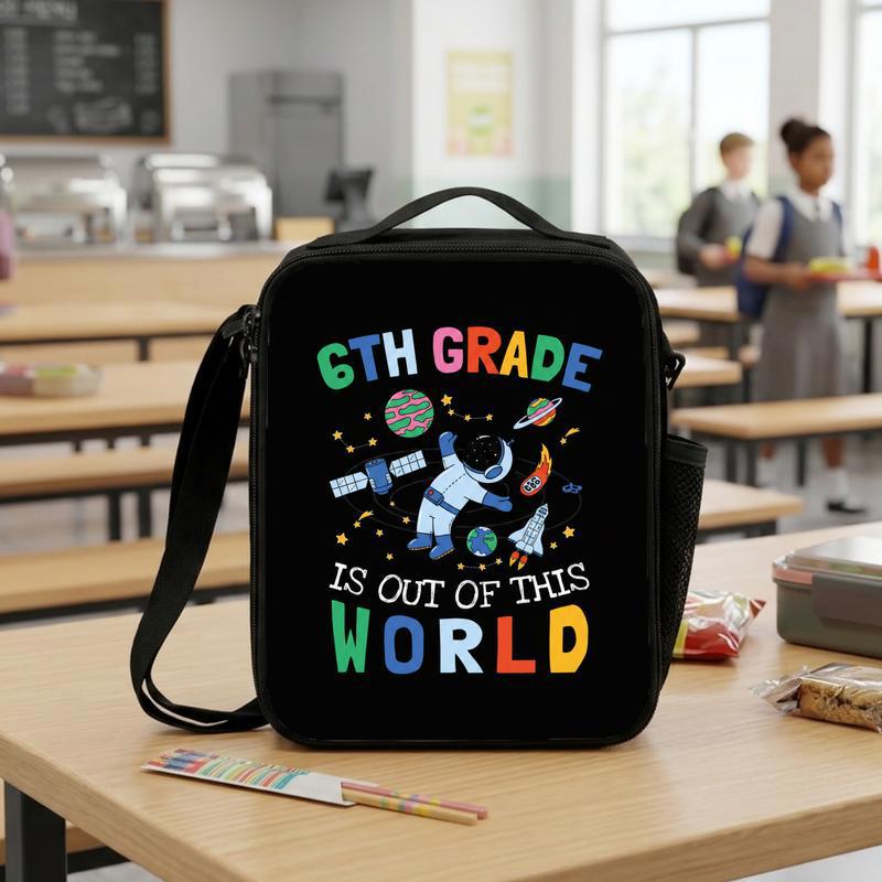 Kids Lunch Bag 6th Grade - Space Astronaut School Design Lunch Box Bag